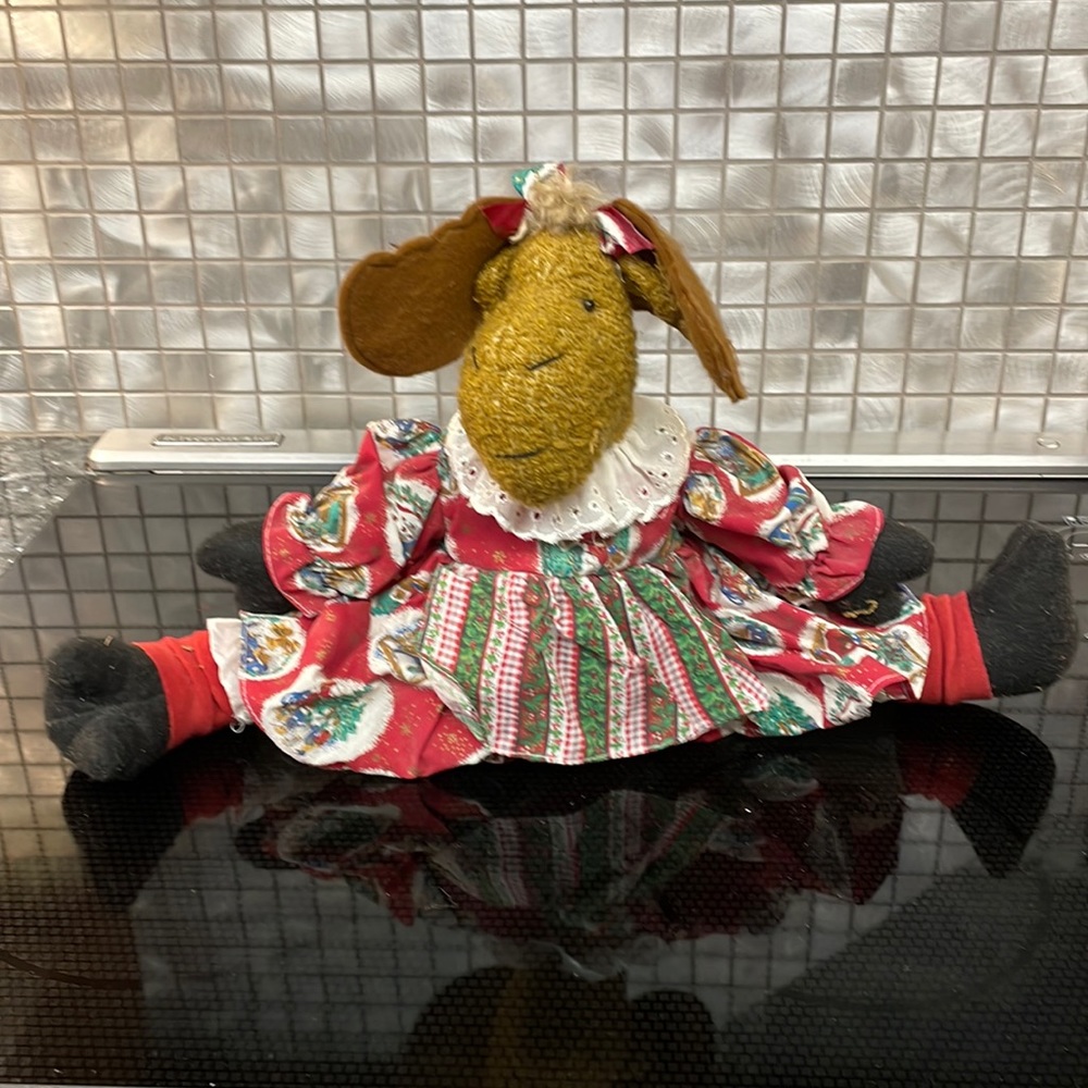 Moose Christmas doorstop.